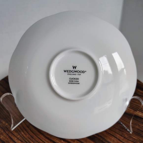 Wedgwood Pink Cuckoo Teacup and Saucer Bone China England Tricket Dish Tea Party - Picture 12 of 17